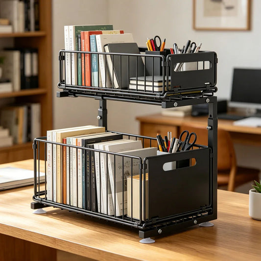 Ausziehbarer Unterschrank Organizer – 2 Ebenen & Höhenverstellbar
