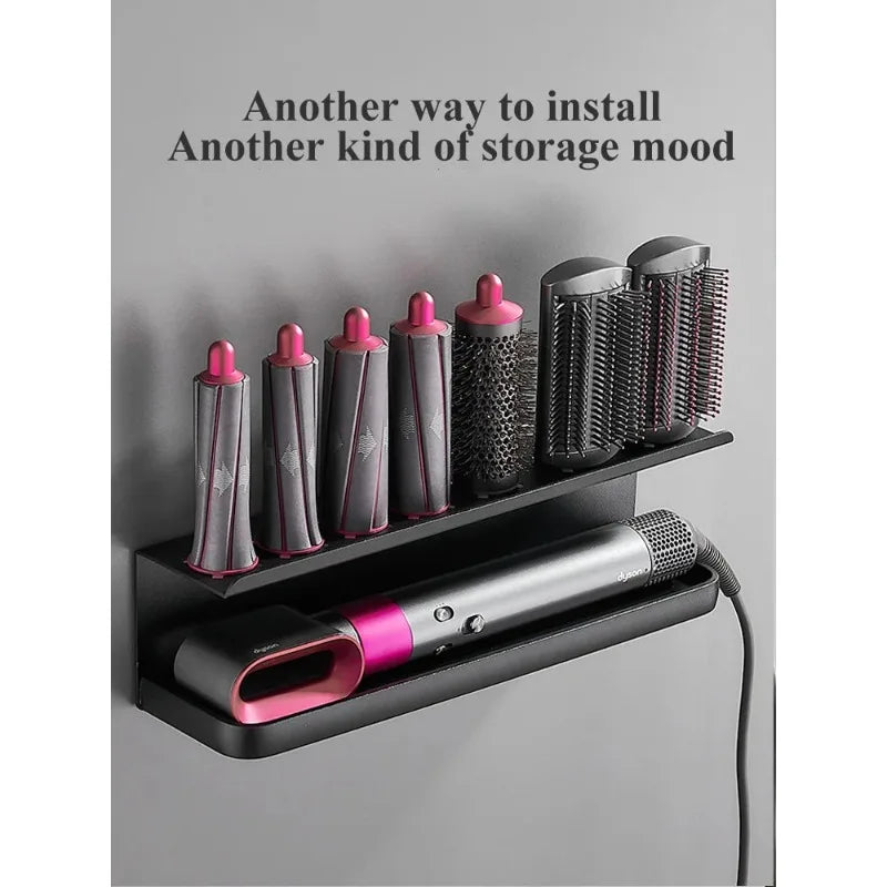 Föhnhalter mit Zubehörablage – Wand-Organizer fürs Badezimmer