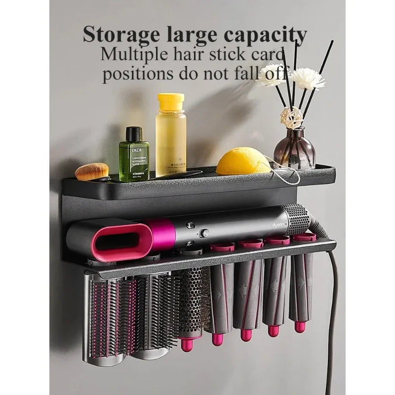 Föhnhalter mit Zubehörablage – Wand-Organizer fürs Badezimmer